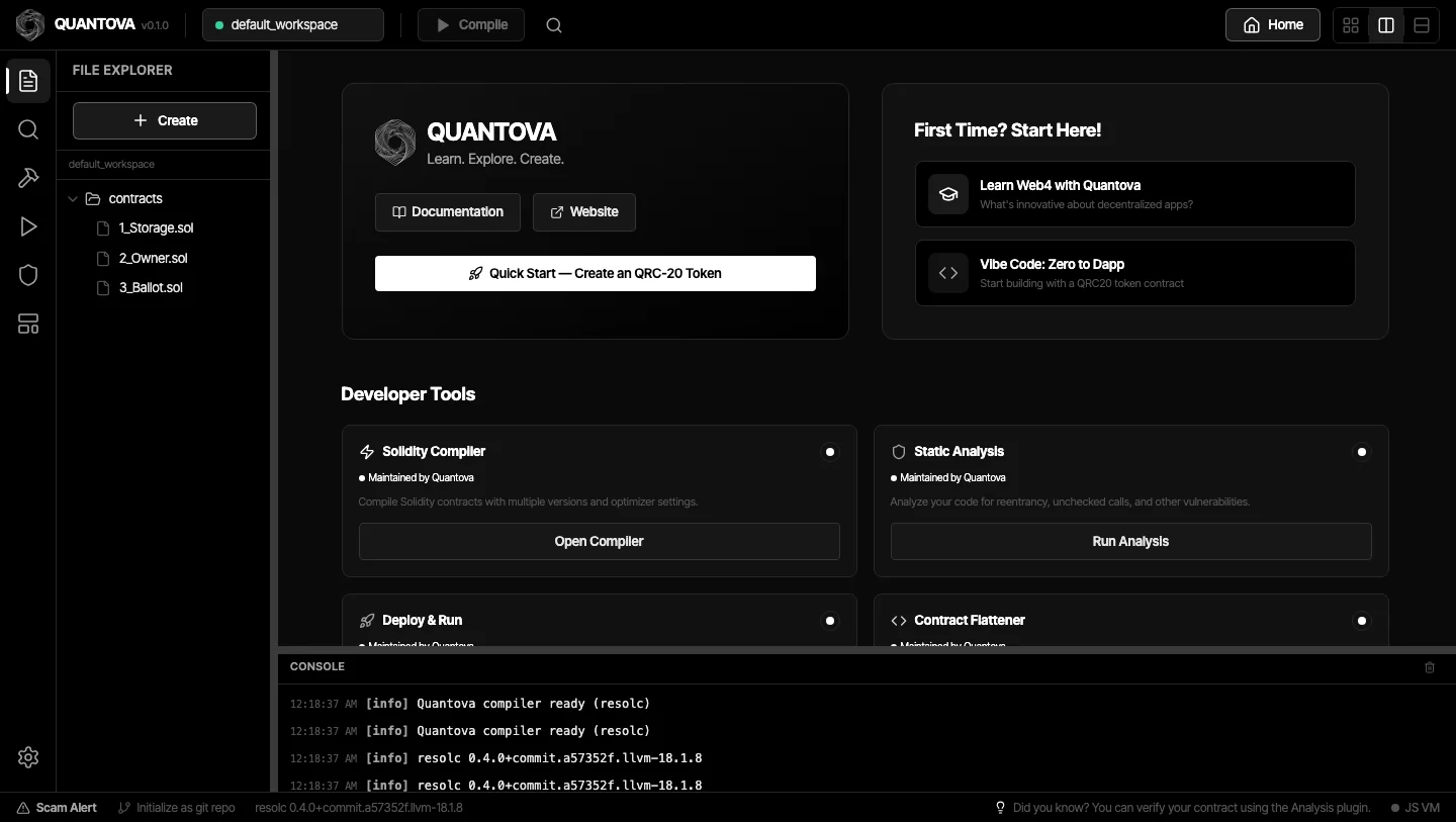 Quantova Studio IDE development environment